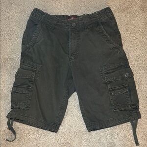Black Cargo Shorts with Sturdy Cotton Blend